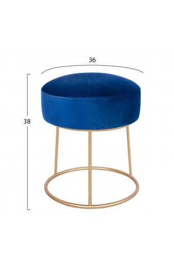 ΣΚΑΜΠΟ KARLO HM8411.08 ΜΠΛΕ ΒΕΛΟΥΔΟ ΜΕ ΧΡΥΣΗ ΒΑΣΗ Φ36x38Υ εκ.