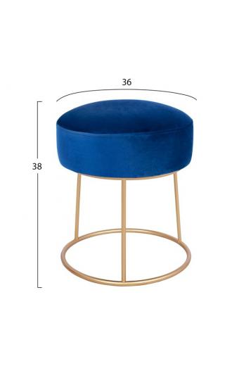 ΣΚΑΜΠΟ KARLO HM8411.08 ΜΠΛΕ ΒΕΛΟΥΔΟ ΜΕ ΧΡΥΣΗ ΒΑΣΗ Φ36x38Υ εκ.