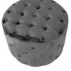 ΣΚΑΜΠΟ KASSIE  ΓΚΡΙ ΒΕΛΟΥΔΟ ΤΥΠΟΥ CHESTERFIELD HM8406.01 Φ60x43Υ εκ.