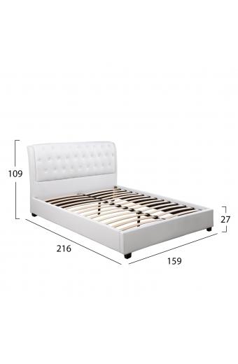 ΚΡΕΒΑΤΙ ODALYS 150x200 εκ. ΜΕ PU ΛΕΥΚΟ HM549.01