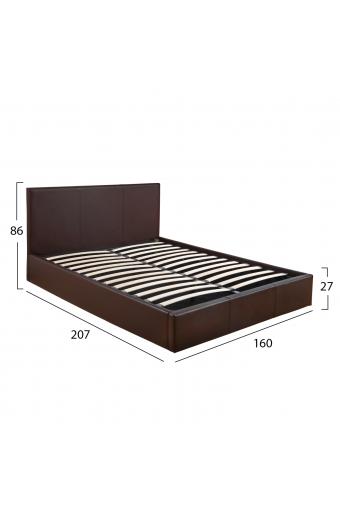 ΚΡΕΒΑΤΙ BOBBI PU ΚΑΦΕ ΜΕ ΑΠΟΘΗΚΕΥΤΙΚΟ ΧΩΡΟ HM554.02 150x200 εκ.