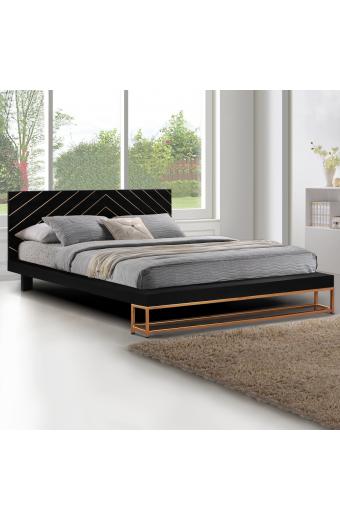 ΚΡΕΒΑΤΙ SHERRI HM8358 ΑΠΟ ΜΑΣΙΦ ΞΥΛΟ MANGO ΜΕ ΜΕΤΑΛΛΙΚΑ ΠΟΔΙΑ 160x200 εκ.