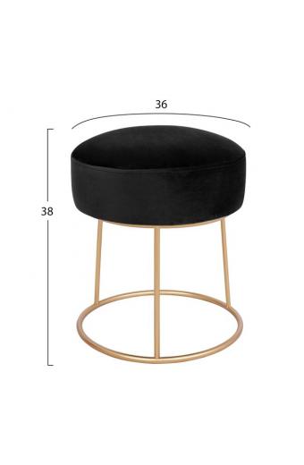 ΣΚΑΜΠΟ KARLO ΜΑΥΡΟ ΒΕΛΟΥΔΟ ΜΕ ΧΡΥΣΗ ΒΑΣΗ HM8411.04 Φ36x38Υ εκ.
