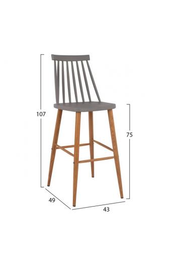 ΣΚΑΜΠΟ ΜΠΑΡ HM8459.10 VANESSA ΣΕ ΓΚΡΙ ΧΡΩΜΑ 43x49x107 εκ.