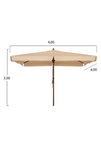 ΟΜΠΡΕΛΑ ΕΠΑΓΓΕΛΜΑΤΙΚΗ WALLER 4,00X4,00X3,00Y ΜΕ ΞΥΛΙΝΟ ΣΚΕΛΕΤΟ HM6023 ΜΠΕΖ