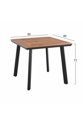 ΤΡΑΠΕΖΙ ΑΛΟΥΜΙΝΙΟΥ TABER ΑΝΘΡΑΚΙ ΜΕ ΕΠΙΦΑΝΕΙΑ POLYWOOD HM5563.02 80x80x73Υεκ.