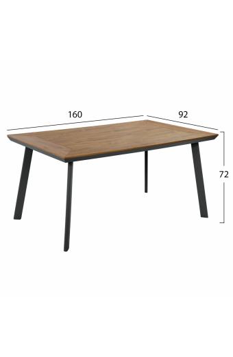 ΤΡΑΠΕΖΙ ΑΛΟΥΜΙΝΙΟΥ TABER ΜΕ POLYWOOD HM5132.12 ΓΚΡΙ 160x92x72