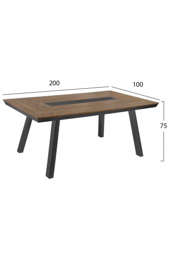 ΤΡΑΠΕΖΙ ΑΛΟΥΜΙΝΙΟΥ TABER ΜΕ POLYWOOD 200X100 ΓΚΡΙ HM5131.12