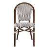 ΚΑΡΕΚΛΑ BISTRO ΑΛΟΥΜΙΝΙΟΥ BAMBOO LOOK ΜΕ ΛΕΥΚΟ-ΜΑΥΡΟ RATTAN HM5566.01 45x54x90Υεκ.