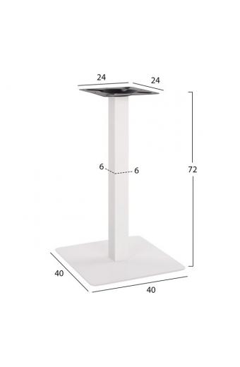 ΒΑΣΗ ΜΕΤΑΛΛΙΚΗ ΛΕΥΚΗ ΜΑΤ 40X40X72Υεκ. HM414.12
