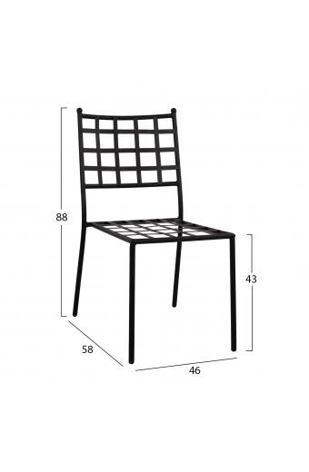 ΜΕΤΑΛΛΙΚΗ ΚΑΡΕΚΛΑ EMERY HM5509 ΣΕ ΜΑΥΡΗ ΑΠΟΧΡΩΣΗ 46x58x88  cm