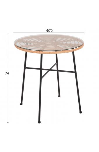 ΣΕΤ ΕΞΩΤΕΡΙΚΟΥ ΧΩΡΟΥ 3ΤΜΧ ALLEGRA HM10477 WICKER ΜΠΕΖ-ΜΕΤΑΛΛΟ ΜΑΥΡΟ