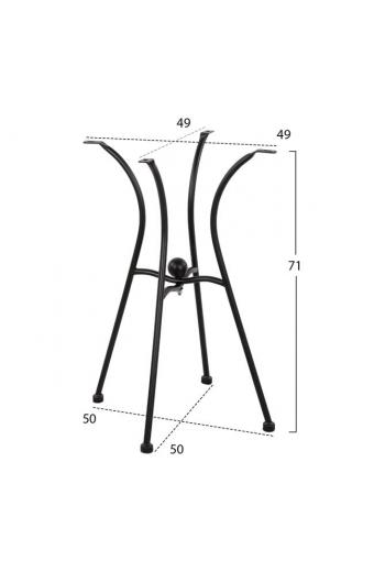 ΒΑΣΗ ΜΕΤΑΛΛΙΚΗ HM466 4NYXH ΣΕ ΜΑΥΡΟ ΧΡΩΜΑ 50x50 cm.