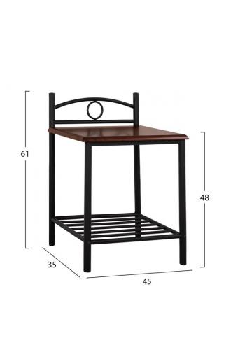ΚΟΜΟΔΙΝΟ REVEN HM387 ΑΠΟ ΜΕΤΑΛΛΟ ΚΑΙ ΞΥΛΟ 45x35x48-61 εκ.