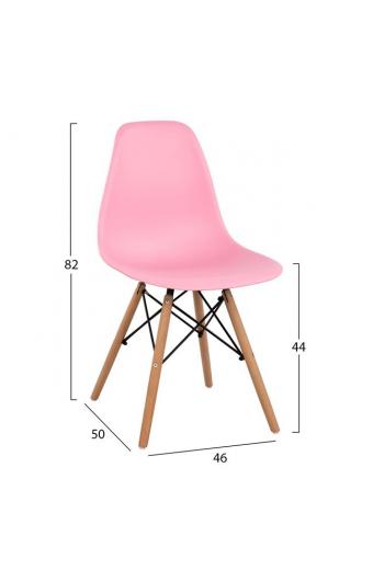 ΚΑΡΕΚΛΑ ΜΕ ΞΥΛΙΝΑ ΠΟΔΙΑ ΚΑΙ ΚΑΘΙΣΜΑ TWIST PP ΡΟΖ HM8460.05 46x50x82 εκ.