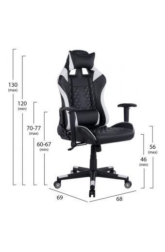 ΠΟΛΥΘΡΟΝΑ GAMING JOURNEY HM1146.04 ΣΕ ΧΡΩΜΑ ΜΑΥΡΟ-ΛΕΥΚΟ 68Χ69Χ130 ΕΚ