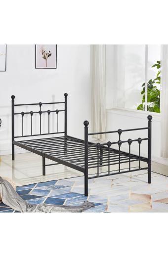ΚΡΕΒΑΤΙ ΜΕΤΑΛΛΙΚΟ JACINDA 90x190 εκ. ΜΑΥΡΟ ΧΡΩΜΑ HM574.01