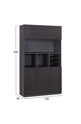 ΒΙΒΛΙΟΘΗΚΗ ΓΡΑΦΕΙΟΥ ΕΠΑΓΓΕΛΜΑΤΙΚΗ ROSEWOOD HM2088 120Χ40Χ200Υ εκ.