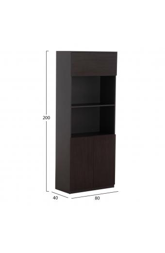 ΒΙΒΛΙΟΘΗΚΗ ΓΡΑΦΕΙΟΥ ΕΠΑΓΓΕΛΜΑΤΙΚΗ ROSEWOOD HM2089 ΜΕΛΑΜΙΝΗ ΓΚΡΙ-WENGE 80Χ40Χ200Υεκ.