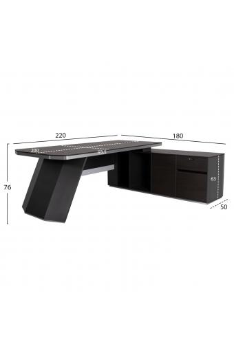 ΓΡΑΦΕΙΟ ΕΠΑΓΓΕΛΜΑΤΙΚΟ ΔΕΞΙΑ ΓΩΝΙΑ ROSEWOOD HM2083R 220X180X76Υ εκ.