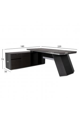ΓΡΑΦΕΙΟ ΕΠΑΓΓΕΛΜΑΤΙΚΟ ΑΡΙΣΤΕΡΗ ΓΩΝΙΑ ROSEWOOD HM2083L 220X180X76Υεκ.