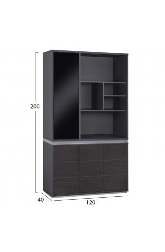 ΒΙΒΛΙΟΘΗΚΗ ΓΡΑΦΕΙΟΥ ΕΠΑΓΓΕΛΜΑΤΙΚΗ ROSEWOOD HM2091L 120Χ40Χ200Υ εκ.