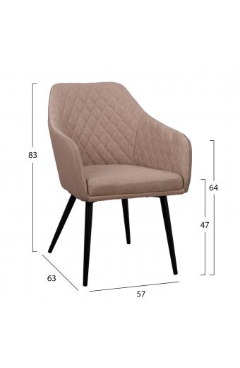 ΠΟΛΥΘΡΟΝΑΚΙ CHARLES HM8522.07 ΜΕ ΥΦΑΣΜΑ ΜΠΕΖ & PU ΜΠΕΖ 57x63x83Υ εκ.