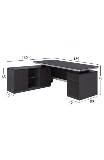 ΕΠΑΓΓΕΛΜΑΤΙΚΟ ΓΡΑΦΕΙΟ ΑΡΙΣΤΕΡΗ ΓΩΝΙΑ HM2092L ROSEWOOD 180X160X76Y εκ.