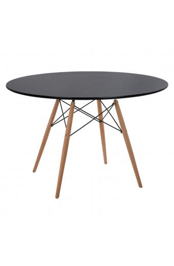 ΤΡΑΠΕΖΙ MINIMAL ΣΤΡΟΓΓΥΛΟ HM8454.02 MDF ΣΕ ΜΑΥΡΟ-ΠΟΔΙΑ ΟΞΙΑΣ ΣΕ ΦΥΣΙΚΟ Φ120Χ74Υεκ.