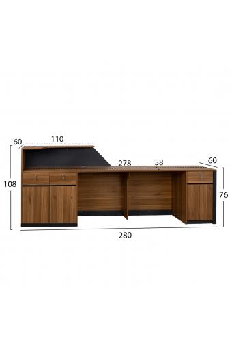 ΕΠΑΓΓΕΛΜΑΤΙΚΟ ΓΡΑΦΕΙΟ ΥΠΟΔΟΧΗΣ SUPREME HM2352 280x60x108Υ εκ.