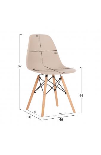 ΚΑΡΕΚΛΑ TWIST HM8460.25 ΜΕ ΞΥΛΙΝΑ ΠΟΔΙΑ ΚΑΙ ΚΑΘΙΣΜΑ PP-ΚΑΠΟΥΤΣΙΝΟ 46x50x82Υεκ.