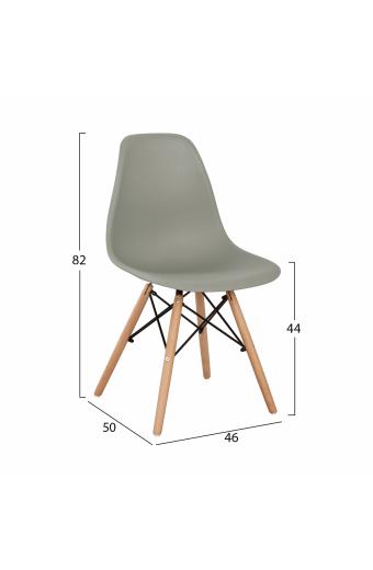 ΚΑΡΕΚΛΑ ΜΕ ΞΥΛΙΝΑ ΠΟΔΙΑ ΚΑΙ ΚΑΘΙΣΜΑ TWIST PP ΓΚΡΙ HM8460.10 46x50x82 εκ.