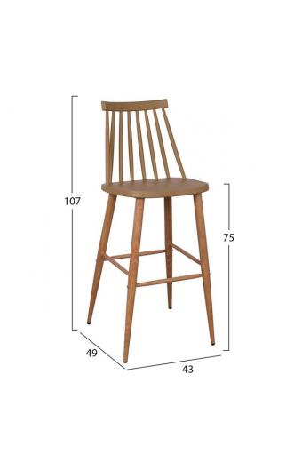 ΣΚΑΜΠΟ ΜΠΑΡ HM8459.25 VANESSA ΣΕ ΚΑΠΟΥΤΣΙΝΟ ΧΡΩΜΑ 43x49x107Υ εκ.