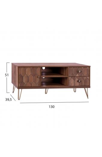 ΕΠΙΠΛΟ TV PHILIPPA HM8674 ΣΕ ΚΑΡΥΔΙ ΑΠΟΧΡΩΣΗ ΜΕ ΧΡΥΣΟ 130x39,5x51Y εκ.