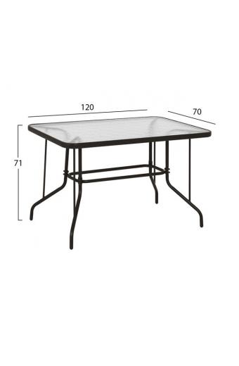 ΤΡΑΠΕΖΙ ADAM HM5679.02 ΜΕΤΑΛΛΙΚΟ ΚΑΦΕ ΜΕ ΓΥΑΛΙΝΗ ΕΠΙΦΑΝΕΙΑ 120Χ70Χ71Υεκ.