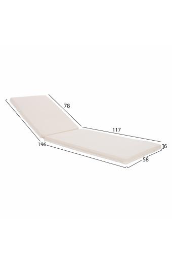 ΜΑΞΙΛΑΡΙ ΞΑΠΛΩΣΤΡΑΣ TEXTILENE 600gr/m2 2X1 SIFNOS ΜΠΕΖ HM11234.60T 196(117+1+78)x58x6εκ.