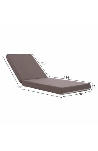 ΜΑΞΙΛΑΡΙ ΞΑΠΛΩΣΤΡΑΣ POLYESTER SIFNOS ΓΚΡΙ HM11235.10P 190x70x11 εκ.