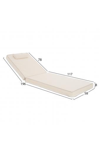 ΜΑΞΙΛΑΡΙ ΞΑΠΛΩΣΤΡΑΣ TEXTILENE 600gr SIFNOS ΜΠΕΖ HM11236.60T 196(117+1+78)x58x9εκ.