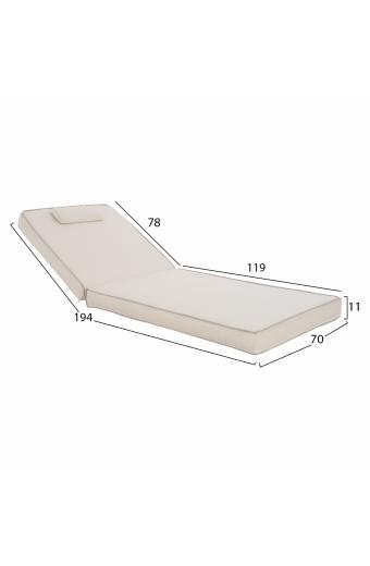 ΜΑΞΙΛΑΡΙ ΞΑΠΛΩΣΤΡΑΣ TEXTILENE 600gr/m2 2X1 SIFNOS ΜΠΕΖ HM11237.60T 194x70x11εκ.