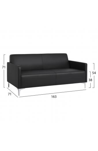 ΚΑΝΑΠΕΣ 3ΘΕΣΙΟΣ NELLIE HM3159.31 ΜΕ ΜΑΥΡΟ PU 163x71x71Υ εκ.