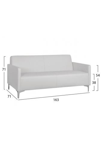 ΚΑΝΑΠΕΣ 3ΘΕΣΙΟΣ NELLIE HM3159.32 ΜΕ ΛΕΥΚΟ PU 163x71x71Υ εκ.