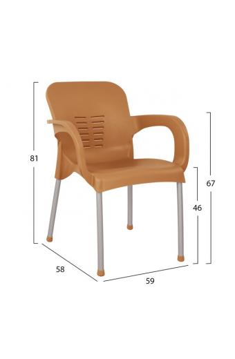 ΠΟΛΥΘΡΟΝΑ ΠΟΛΥΠΡΟΠΥΛΕΝΙΟΥ KAREK HM5592.03 ΧΡΩΜΑ ΞΥΛΟΥ ΜΕ ΠΟΔΙ ΑΛΟΥΜΙΝΙΟΥ 59x58x81Y