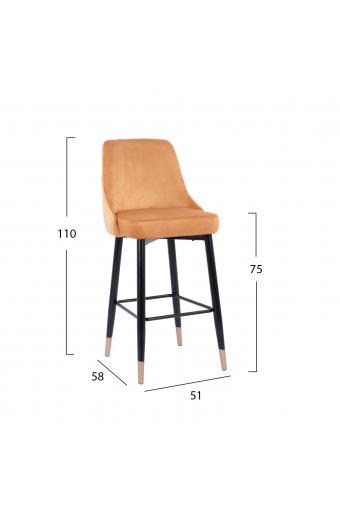 ΣΚΑΜΠΟ ΜΠΑΡ SERENITY HM8519.09 ΒΕΛΟΥΔΟ ΧΡΥΣΟ ΜΕ ΜΕΤΑΛΛΙΚΟ ΣΚΕΛΕΤΟ 51Χ58Χ110Υ εκ.