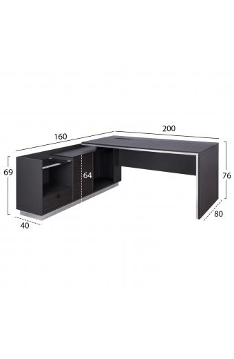 ΓΡΑΦΕΙΟ ΕΠΑΓΓΕΛΜΑΤΙΚΟ ΑΡΙΣΤΕΡΗ ΓΩΝΙΑ ROSEWOOD HM2112L 200X160X76Υ εκ.