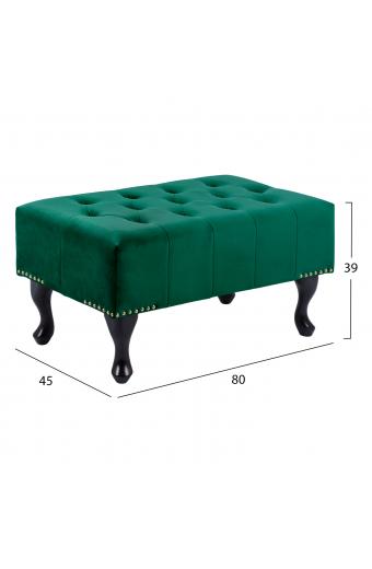 ΤΑΜΠΟΥΡΕ T.CHESTERFIELD EMMA HM226.03 ΚΥΠΑΡΙΣΣΙ ΒΕΛΟΥΔΟ-ΜΑΥΡΑ ΠΟΔΙΑ 80x45x40Υεκ