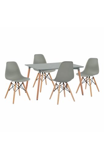 ΣΕΤ ΤΡΑΠΕΖΑΡΙΑΣ 5 ΤΜΧ ΤΡΑΠΕΖΙ MINIMAL ΜΕ ΚΑΡΕΚΛΕΣ TWIST ΓΚΡΙ HM10229.10 120x80x73 cm