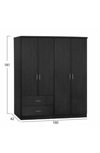 ΣΕΤ 2 ΤΜΧ ΝΤΟΥΛΑΠΑ 4ΦΥΛΛΗ ZEBRANO 160X42X181 HM11351.01