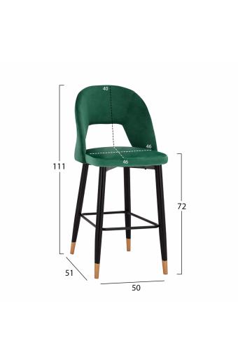 ΣΚΑΜΠΟ ΜΠΑΡ HARPER HM8526.03 ΒΕΛΟΥΔΟ ΚΥΠΑΡΙΣΣΙ ΜΕ ΜΕΤΑΛΛΙΚΟ ΣΚΕΛΕΤΟ 50x51x111Y εκ.