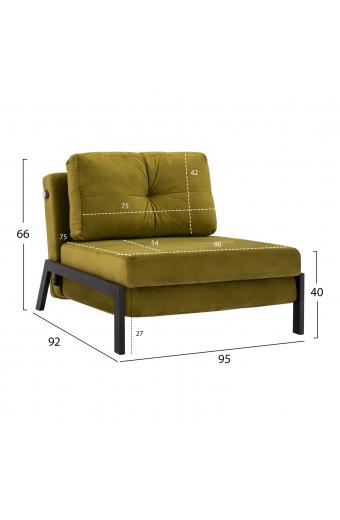 HM3078.13 ΠΟΛΥΘΡΟΝΑ ΚΡΕΒΑΤΙ, ΒΕΛΟΥΔΟ ΛΑΔΙ  95x92x66Υ εκ.
