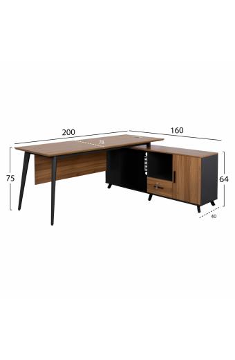 ΕΠΑΓΓΕΛΜΑΤΙΚΟ ΓΡΑΦΕΙΟ SUPREME ΑΝΑΣΤΡΕΨΙΜΗ ΓΩΝΙΑ HM2126 200X160X75Y εκ.